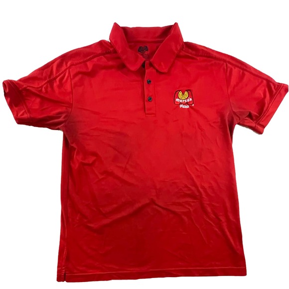 Unisex Marco's Pizza Gift Uniform Polo Shirt Top Embroidered Medium Red Collared - Picture 1 of 5